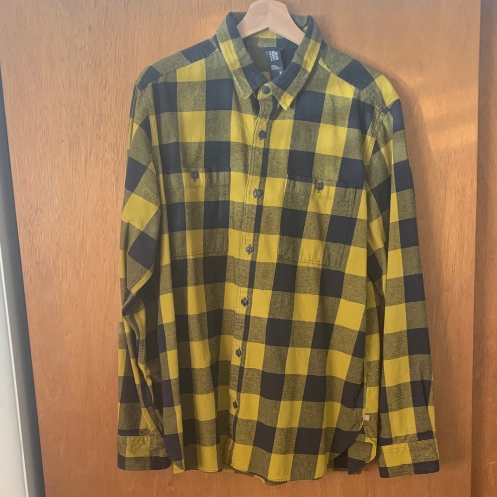 Mountain Hardwear Yellow and Black Plaid Men's Shirt